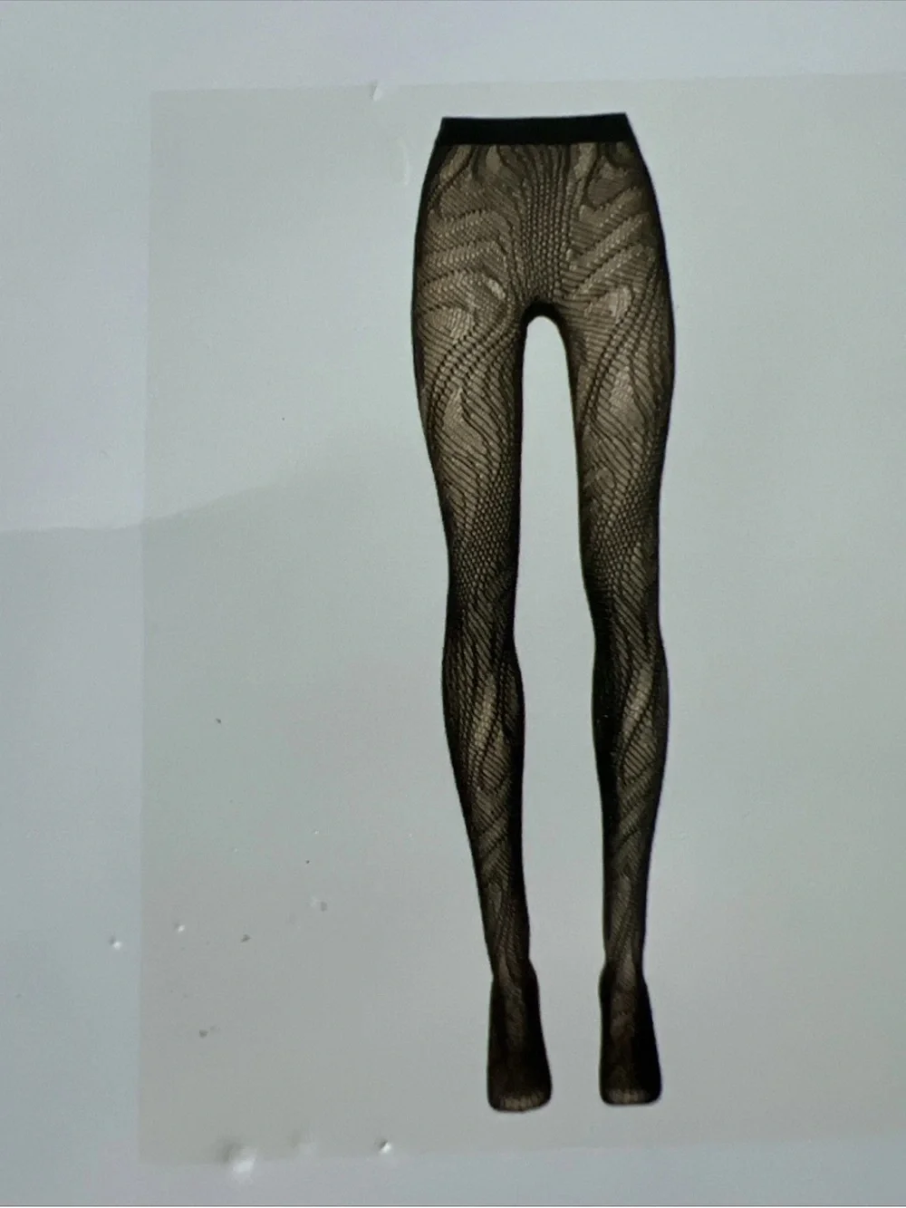 Wolford Black Snake Net Tights Reptile Mesh XS 19456 New